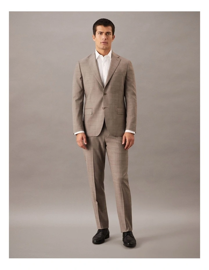 Cross Hatch Suit Jacket in Taupe image 2