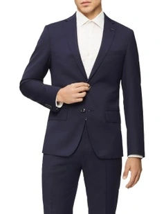 Slim Twill Suit Jacket in Navy