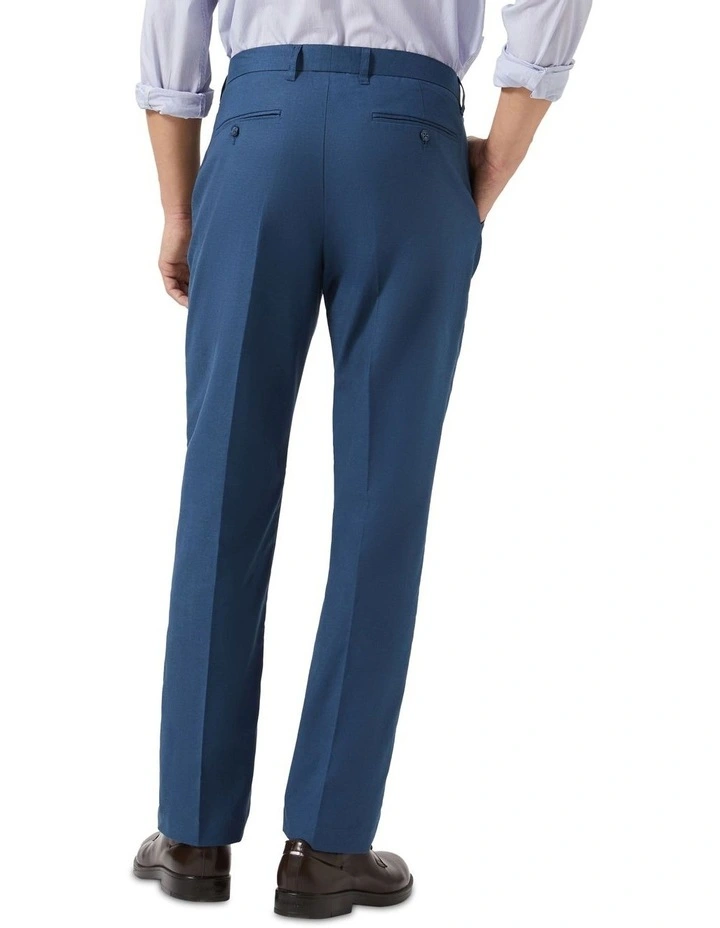 Easy Care Linen Slim Flat Front Pant in Denim image 2