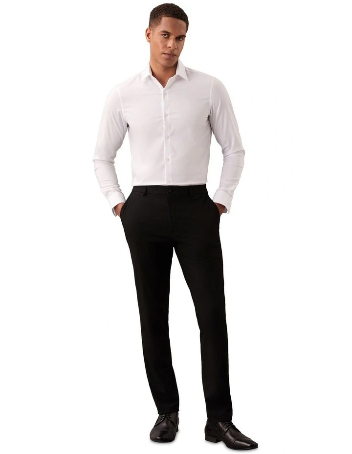 X-Slim Textured Wool Suit Pant in Black image 3
