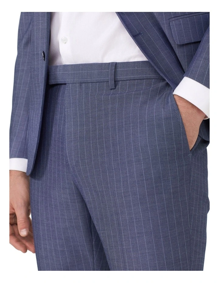 Slim Pin Stripe Suit Pant in Indigo image 3