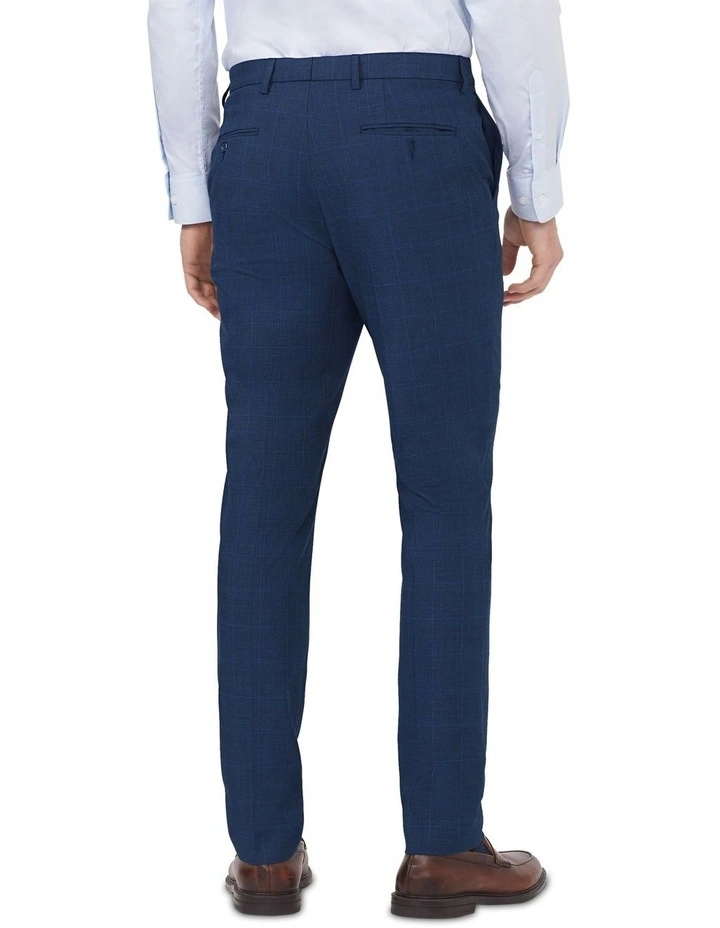 Prince Of Wales Slim Suit Pant Check in Navy image 2