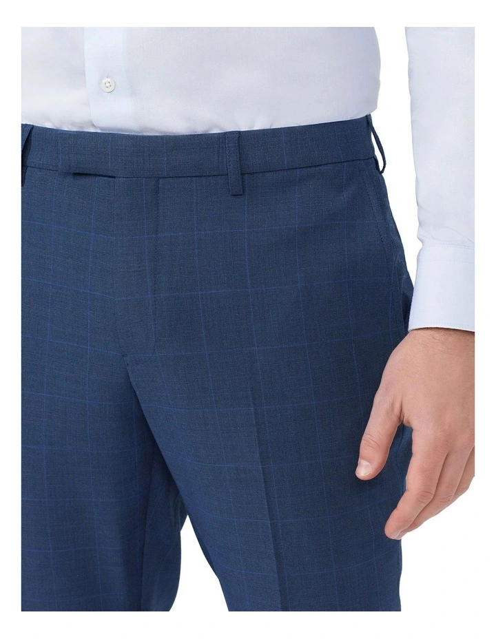 Prince Of Wales Slim Suit Pant Check in Navy image 3