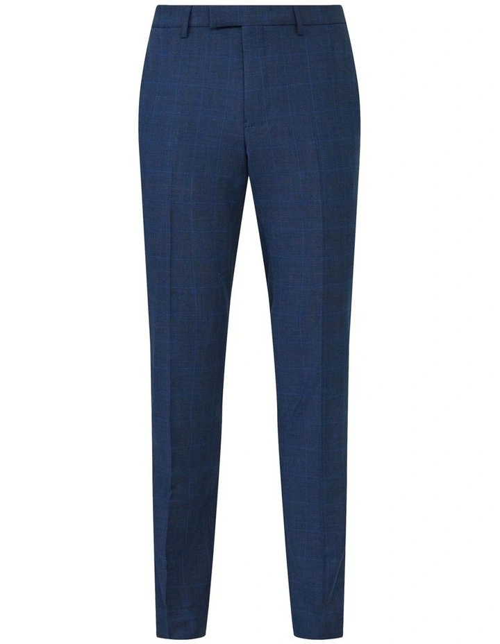 Prince Of Wales Slim Suit Pant Check in Navy image 4