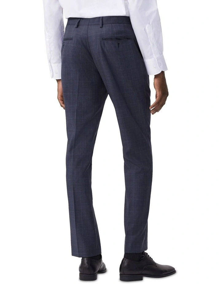 Tailored Suit Pant Wool Blend Check in Denim image 2