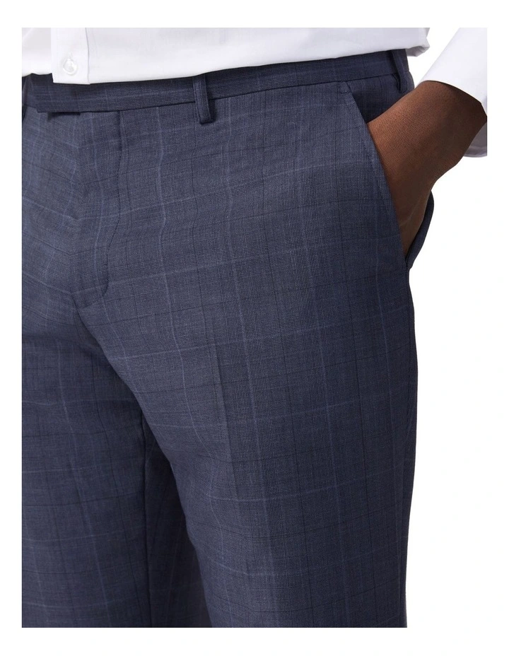 Tailored Suit Pant Wool Blend Check in Denim image 3