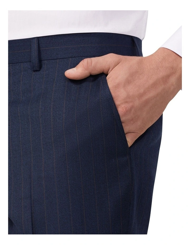 Tailored Fit Pant Wool Blend Stripe in Navy image 3