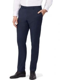 Wool Blend Check Slim Suit Pant in Navy