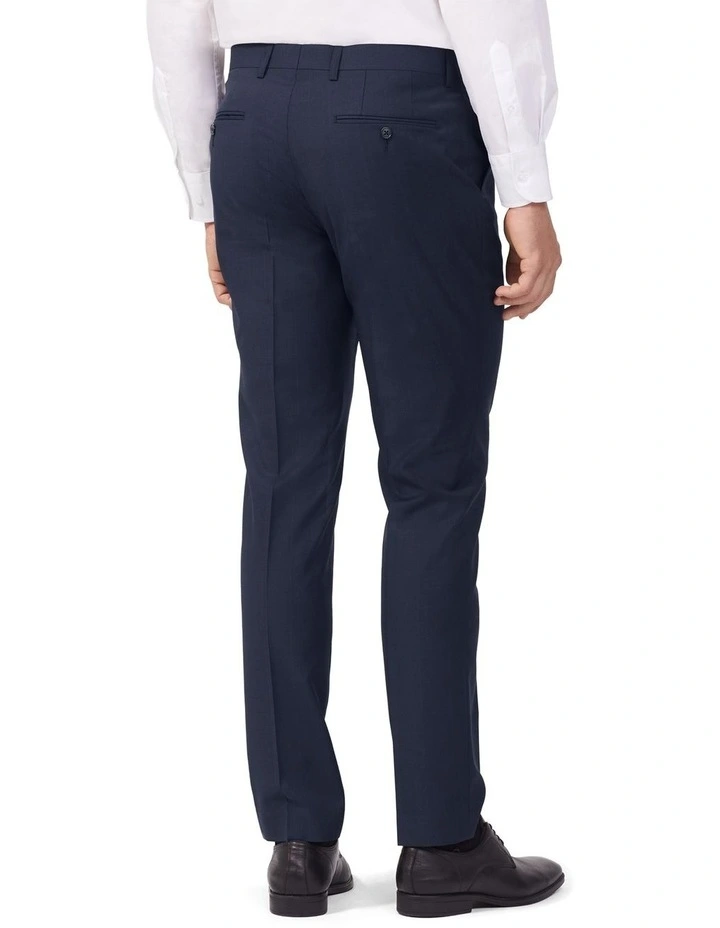 Wool Blend Check Slim Suit Pant in Navy image 2