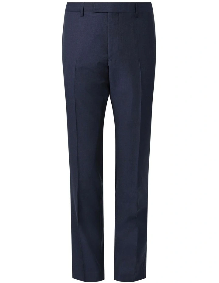 Wool Blend Check Slim Suit Pant in Navy image 4