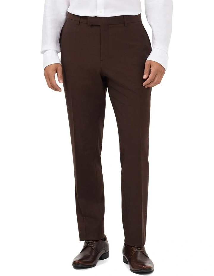 Travel Suit Wool Blend Pant in Chocolate image 1