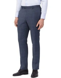 Flex Windowpane Suit Pant in Denim Blue
