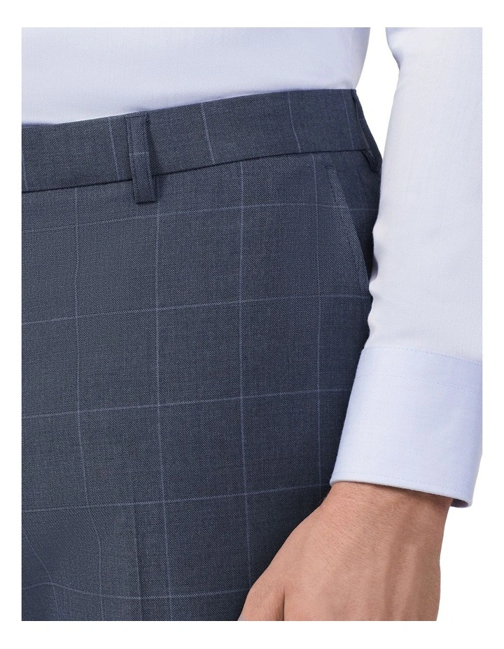 Flex Windowpane Suit Pant in Denim Blue image 4