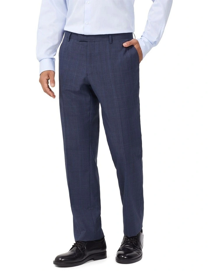 Wool Blend Glen Check Suit Pant in Navy image 1