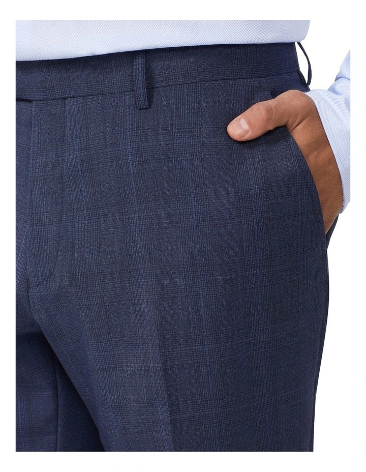 Wool Blend Glen Check Suit Pant in Navy image 4