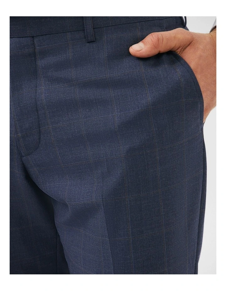 Wool Blend Windowpane Suit Pant in Brown image 2