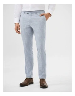 Linen Blend Stripe Suit Pant in Sky Blue