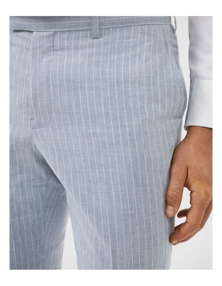 Linen Blend Stripe Suit Pant in Sky Blue image 2