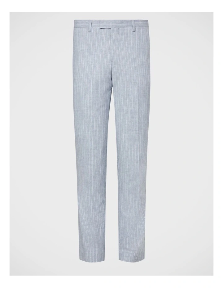 Linen Blend Stripe Suit Pant in Sky Blue image 3