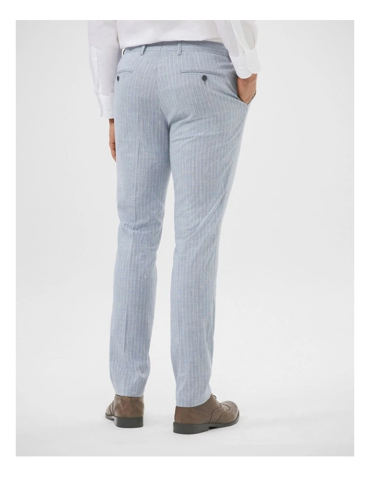 Linen Blend Stripe Suit Pant in Sky Blue image 4