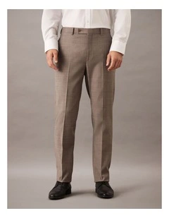 Cross Hatch Suit Pant in Taupe