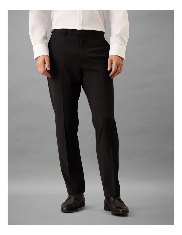 Wool Blend Stretch Suit Pant in Black image 1