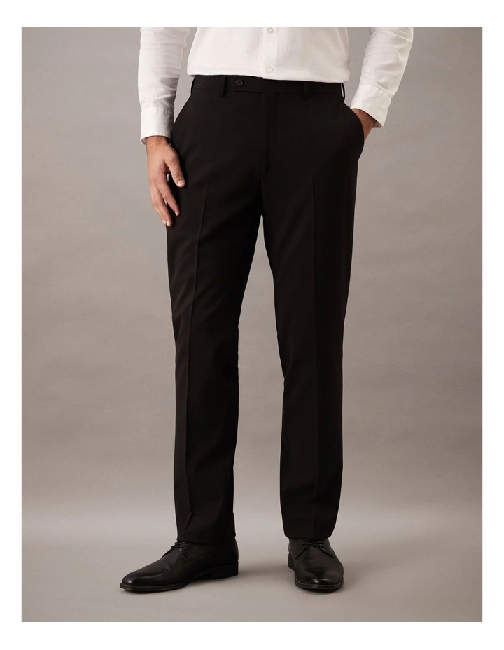 Plain Square Weave Trouser in Black image 1