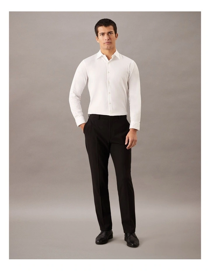 Plain Square Weave Trouser in Black image 2
