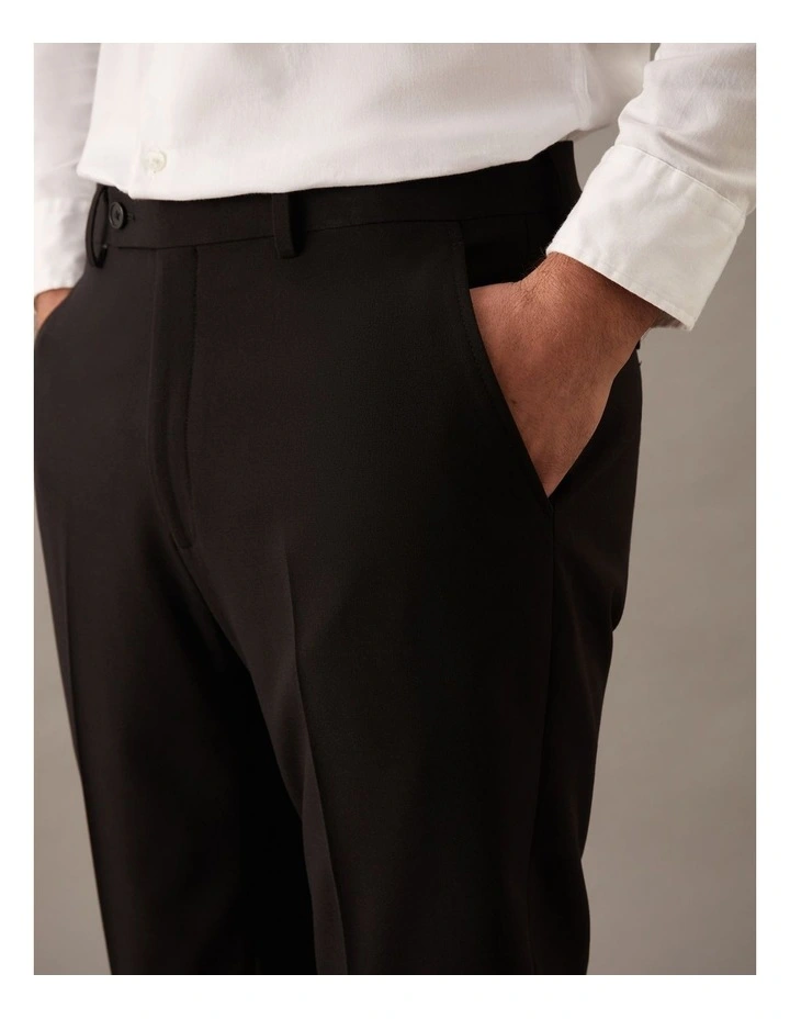 Plain Square Weave Trouser in Black image 3