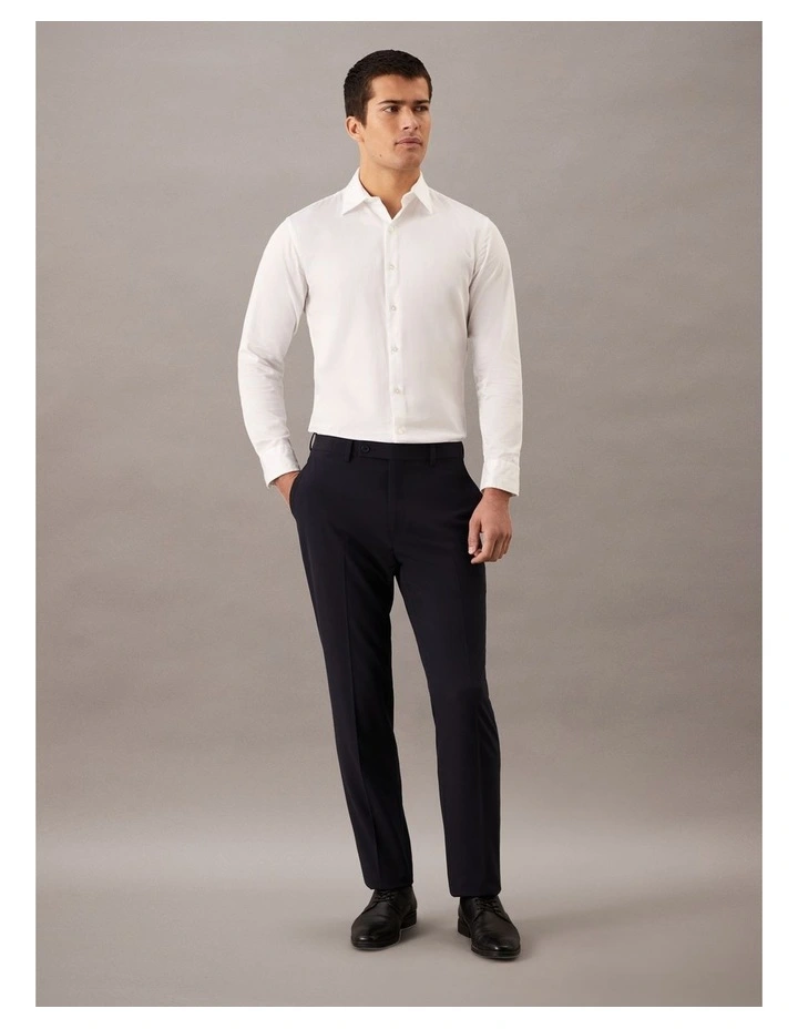 Plain Square Weave Trouser in Navy image 2