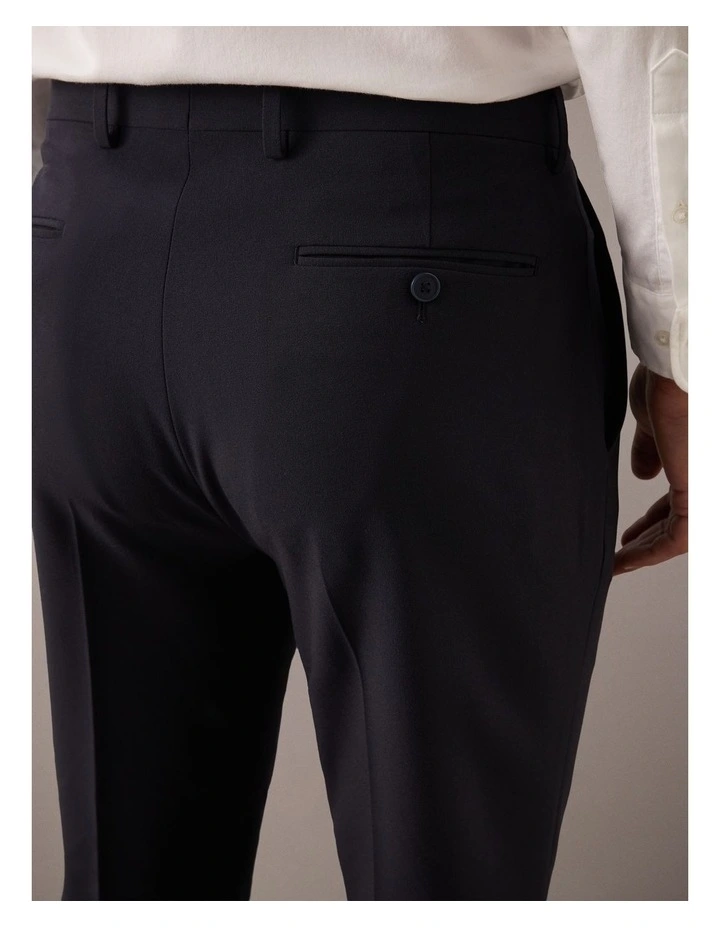 Plain Square Weave Trouser in Navy image 3