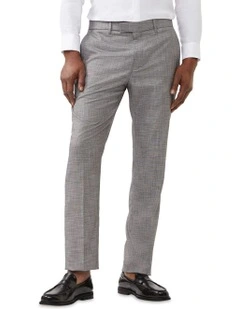 Slim 1 Pleat Trouser Sharkskin Plain in Grey