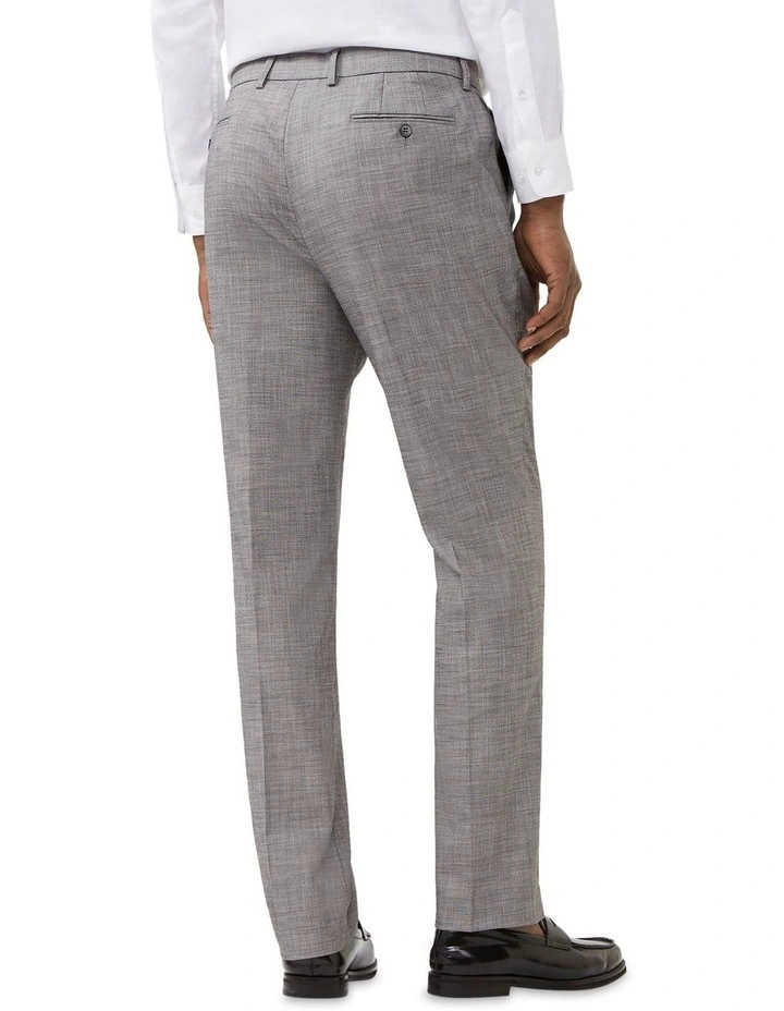 Slim 1 Pleat Trouser Sharkskin Plain in Grey image 2