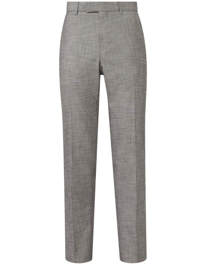 Slim 1 Pleat Trouser Sharkskin Plain in Grey image 4