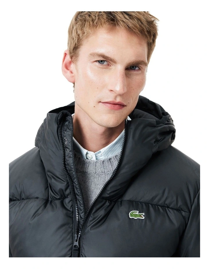 Essential Ripstop Puffer Jacket in Black image 3