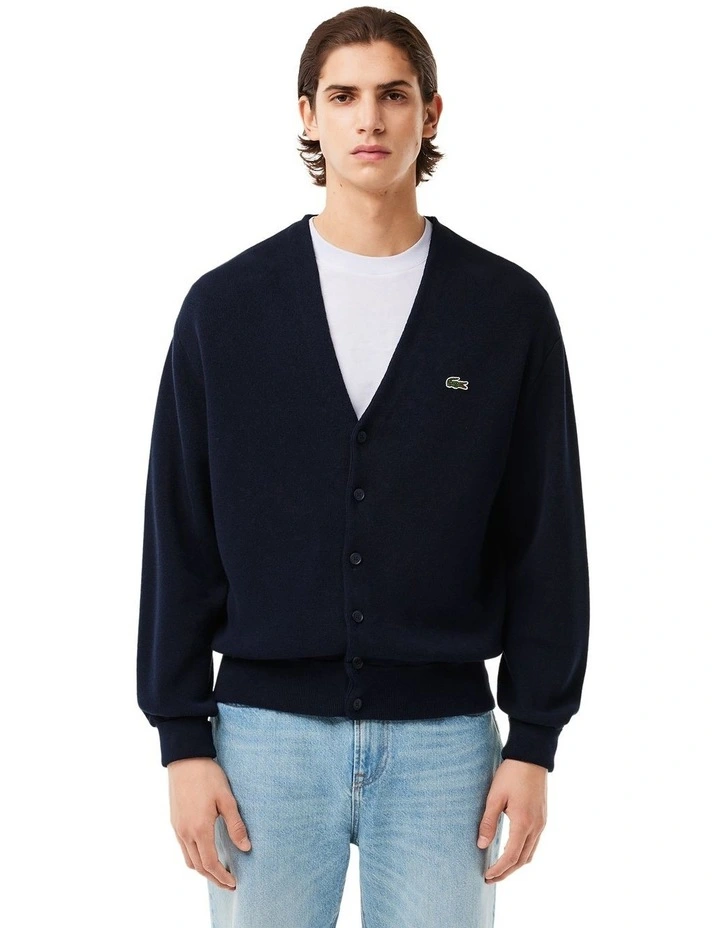 Classic Cotton Cardigan in Navy image 1