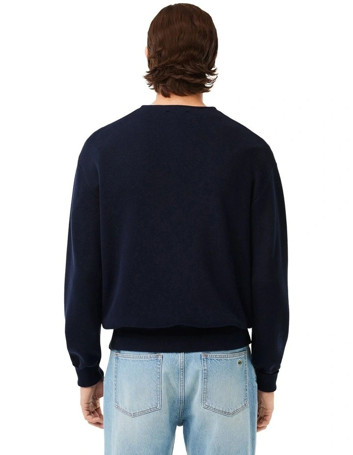 Classic Cotton Cardigan in Navy image 2