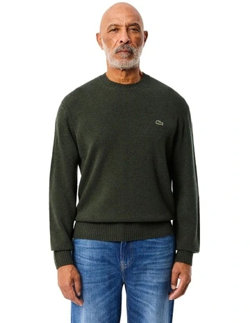 Carded Wool Crew Neck Knit in Sapwood