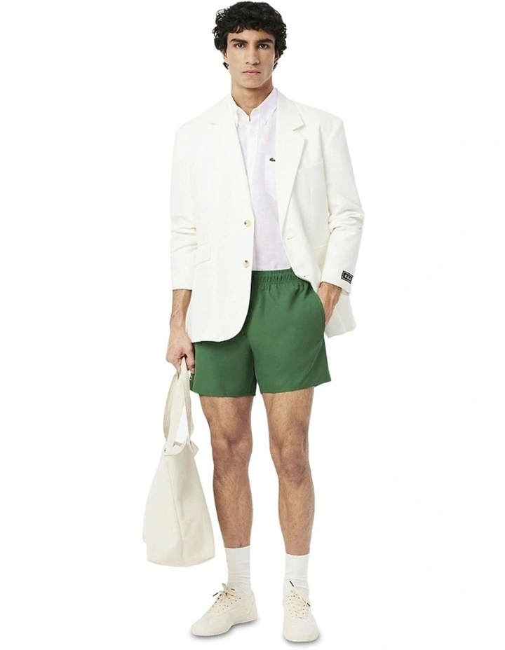 Essential Short Sleeve Linen Shirt in White image 5
