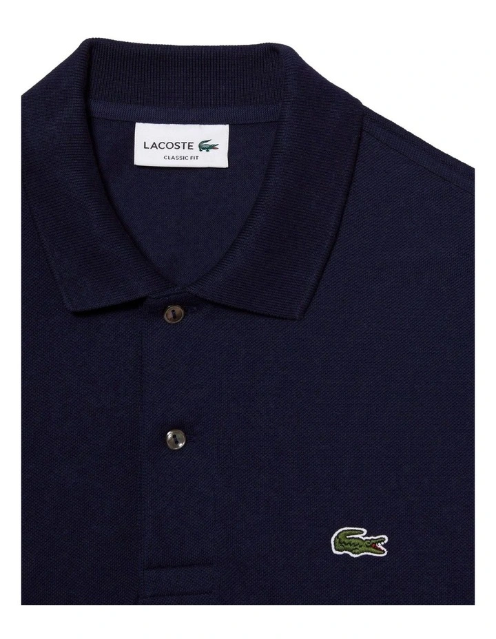 Original L.12.12 Long Sleeve Cotton Polo in Navy Blue image 6