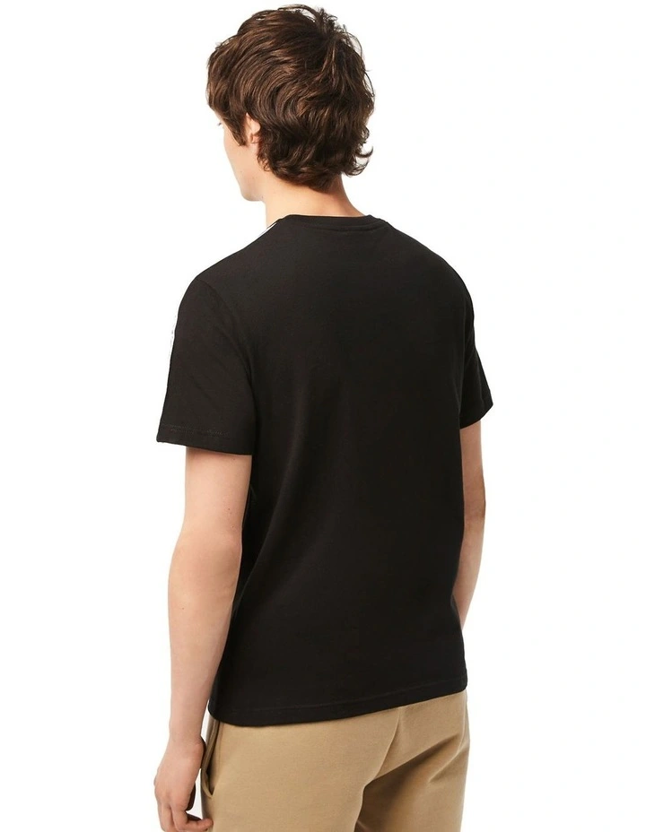 Logo Tape Jersey T-shirt in Black image 2
