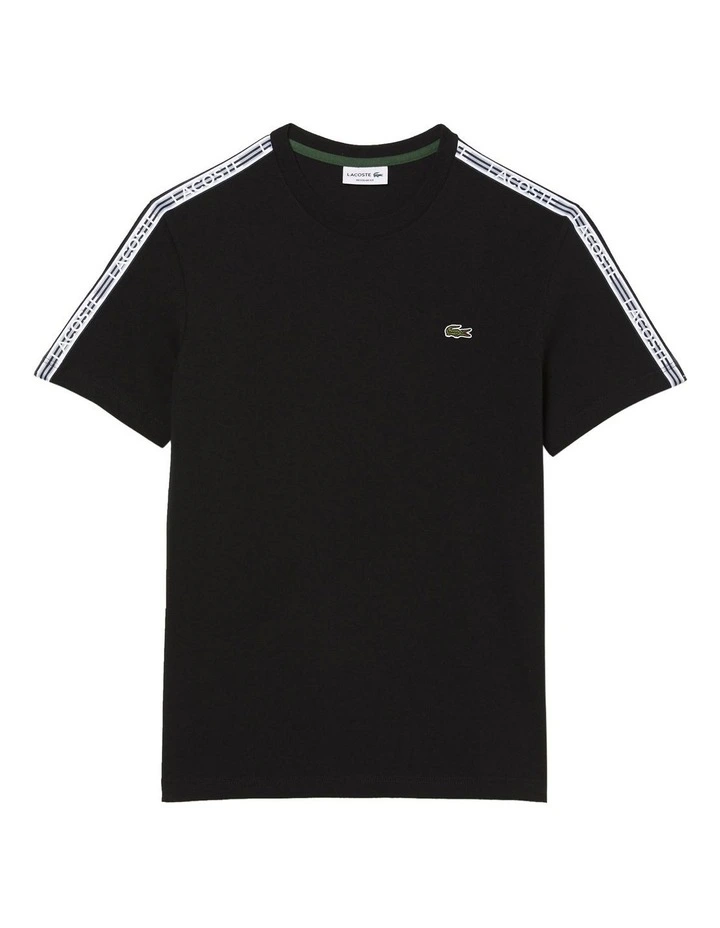 Logo Tape Jersey T-shirt in Black image 3
