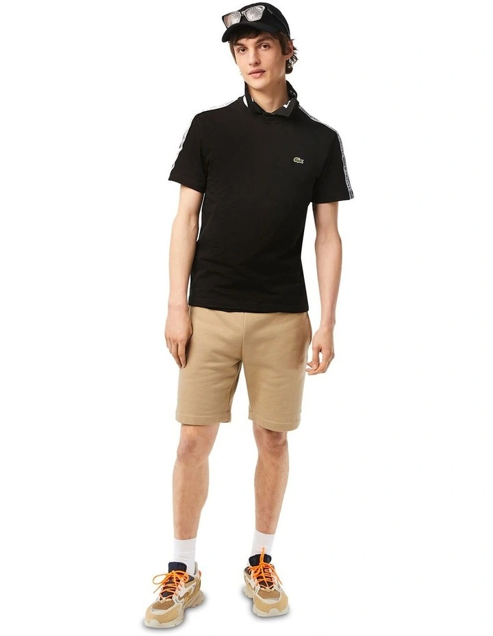 Logo Tape Jersey T-shirt in Black image 5
