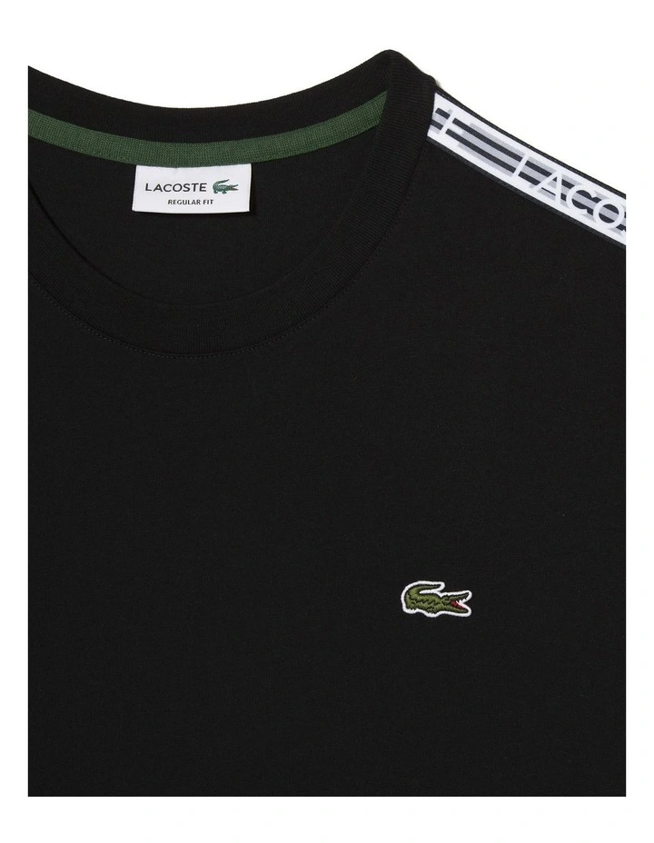 Logo Tape Jersey T-shirt in Black image 6
