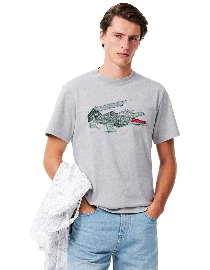 Holiday Big Croc T-shirt in Silver Chine