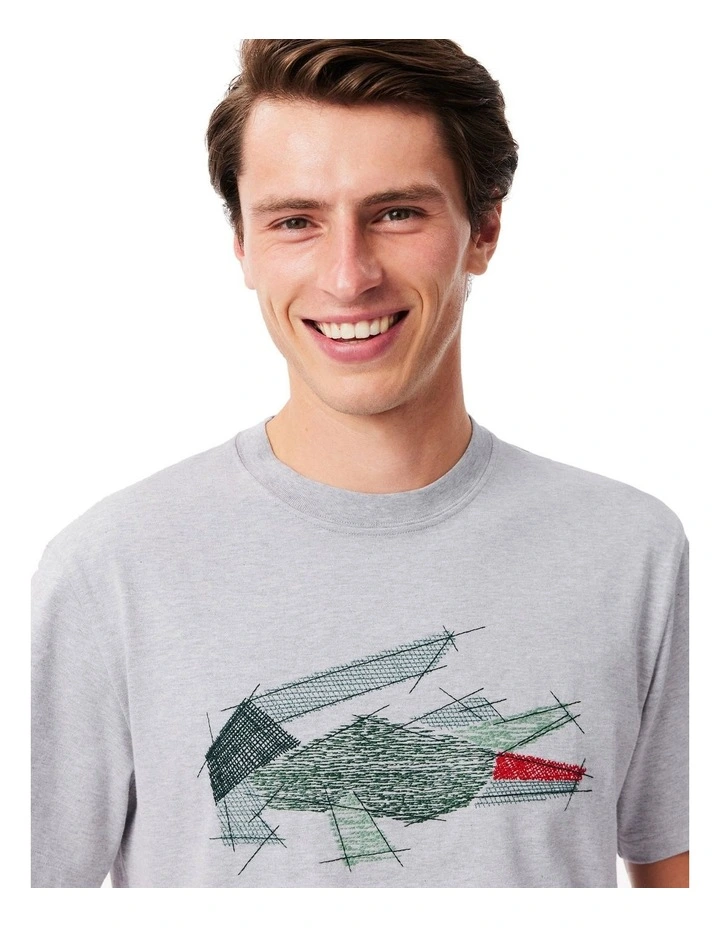 Holiday Big Croc T-shirt in Silver Chine