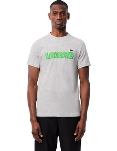 Performnce Logo T-Shirt in Silver/Fluorine
