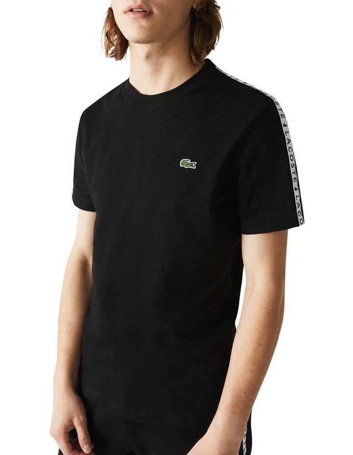 Lacoste Tape Jersey T-Shirt Black | MYER