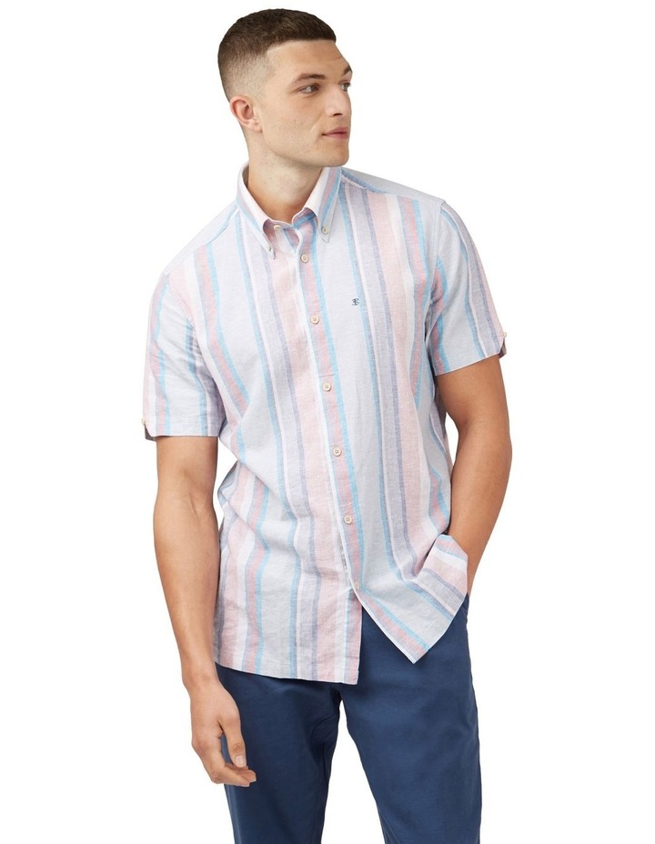 Short Sleeve Stripe Shirt in Blue