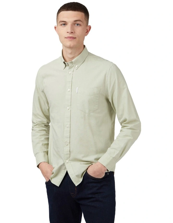 Signature Oxford Long Sleeve Shirt in Pistachio image 1